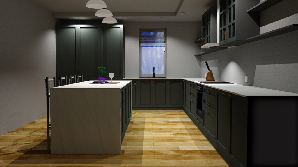 Proiectare 3d mobilier bucatarie